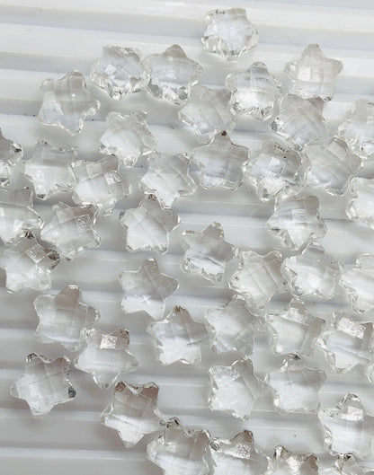 Natural Crystal Quartz Star Shape Gemstone , Hand Carved Star Shape Briolette, Size 10mm, Jewelry Making Beads BBI140