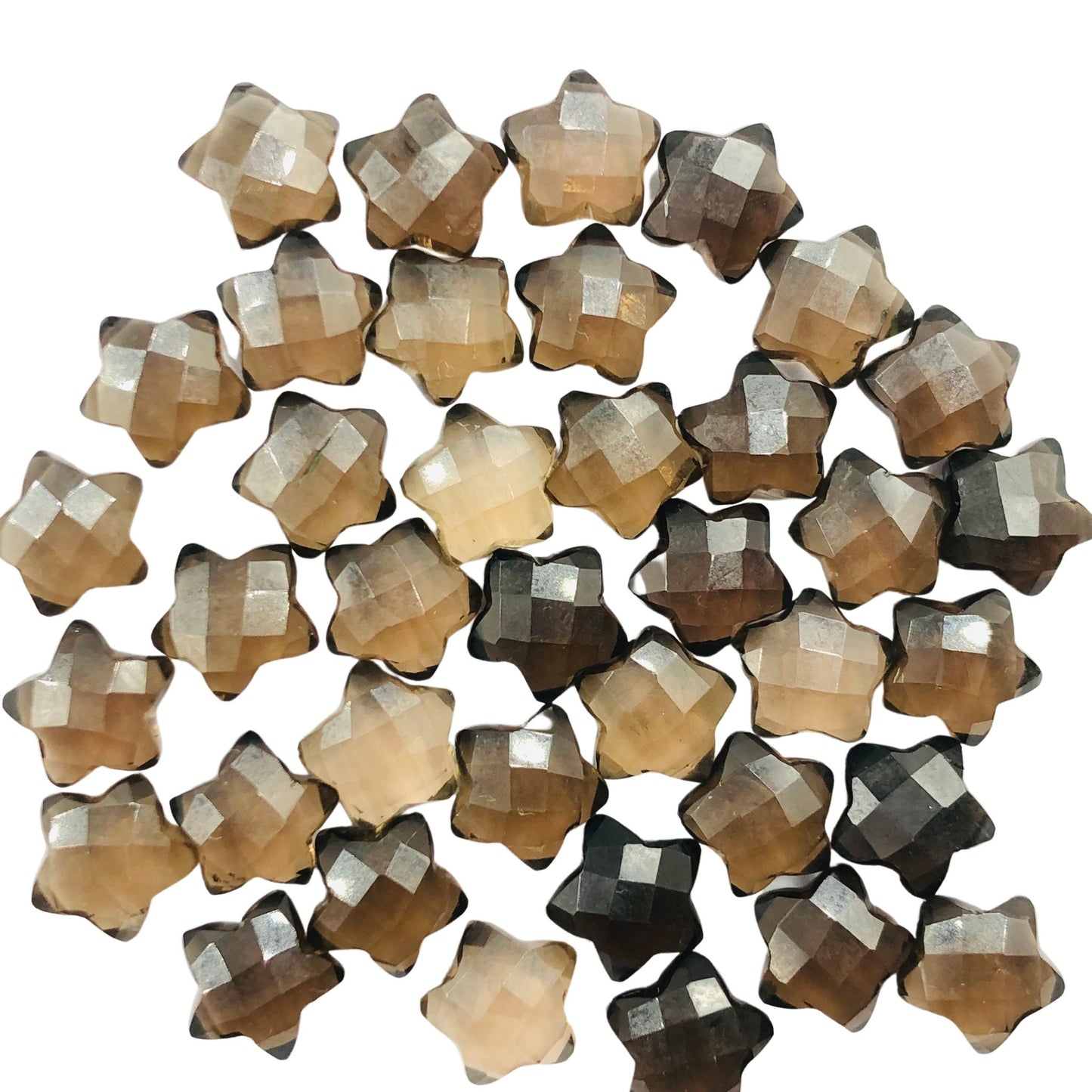 2 Pieces Natural Smoky Quartz Hand Carved Star Shape Briolette's , Star Loose Gemstone For Jewelry , Star Shape Briolette 10 mm SKU-BBI127