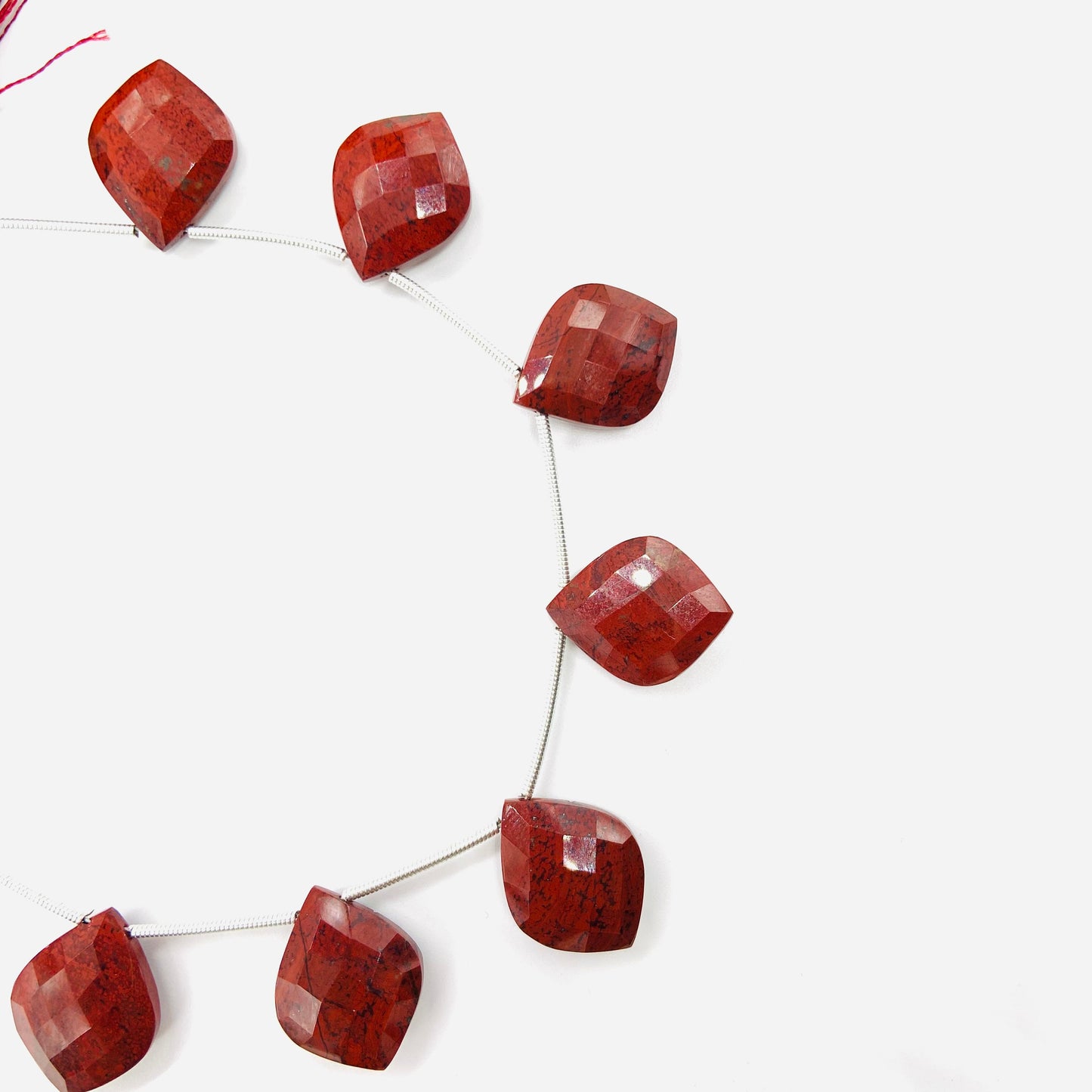 Red Jasper Carved Briolette Beads – Fancy Cut Faceted Side Drill | DIY Jewelry Making