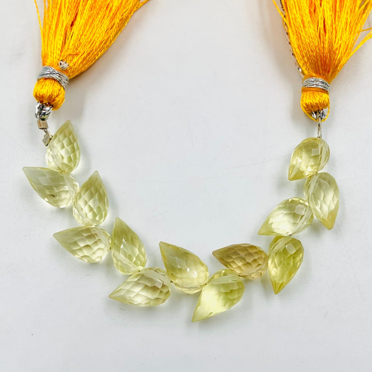 4 Inches Natural Lemon Quartz Buds Briolette Beads Lemon Quartz Gemstone Faceted Flower Buds Size 5X9mm To 6X10mm Lemon Drops jewelry making