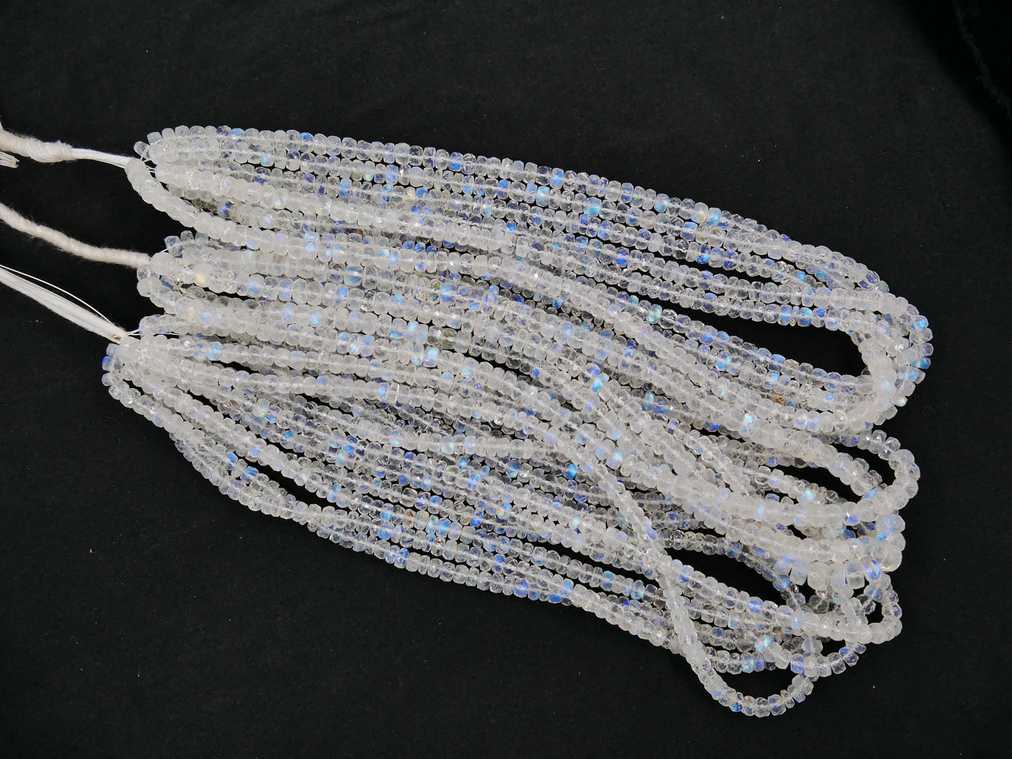 AAA Quality Natural White Rainbow Blue Flashy Roundel Beads White rainbow Faceted Rondelle Shape Beads Briolette Jewelry Making Beads 16inch