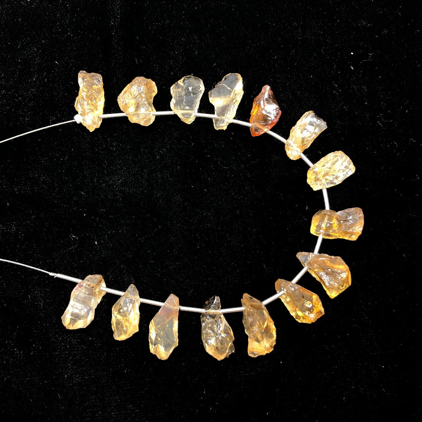 Natural Citrine Rough Face Drill Beads | Raw Citrine Cluster Stones for Jewelry