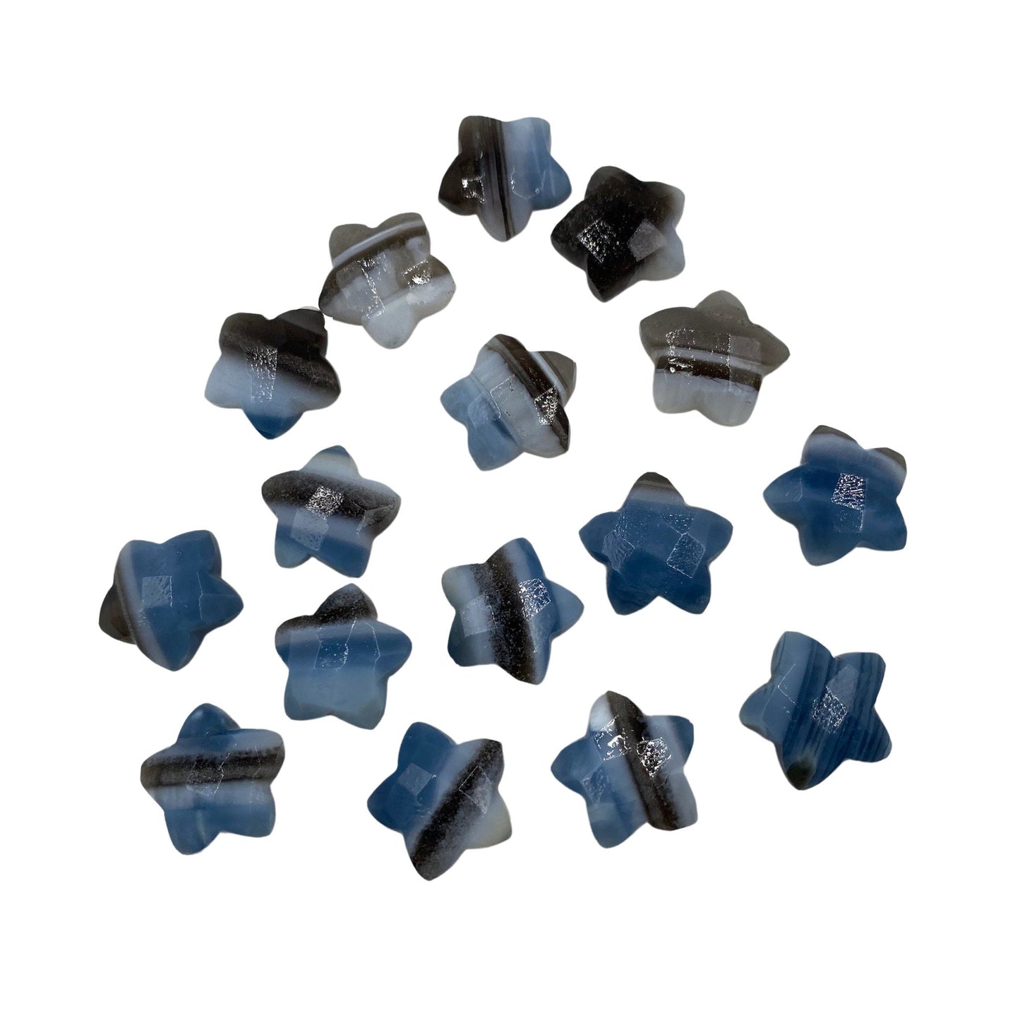 2 Pieces Natural Shaded Blue Opal Faceted Star Shape Gemstone, Hand Carved Star Briolette, Size 12mm, Jewelry Supplies, SKU-BBI143