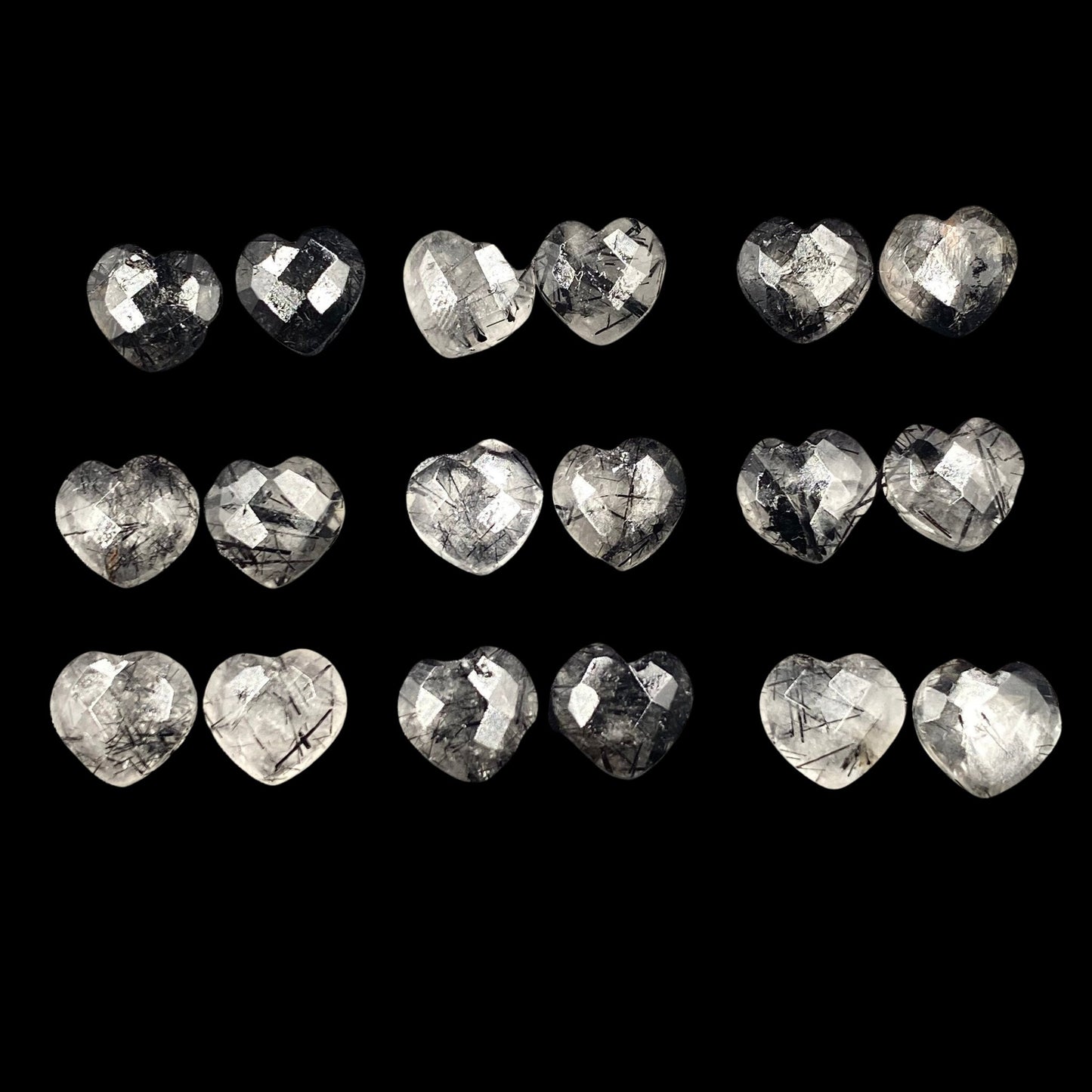 Natural Black Rutile Heart Shape Gemstone, Size 10mm, Hand Carved Heart Shape Gemstone Briolette's, Loose Gemstone For Jewelry, SKU-BBI339