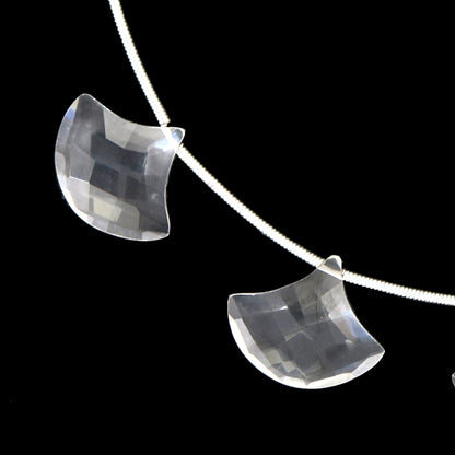 Faceted Crystal Quartz Carving Beads, Fancy Gemstone Jewelry (17mmx14mm, 4 Pieces)