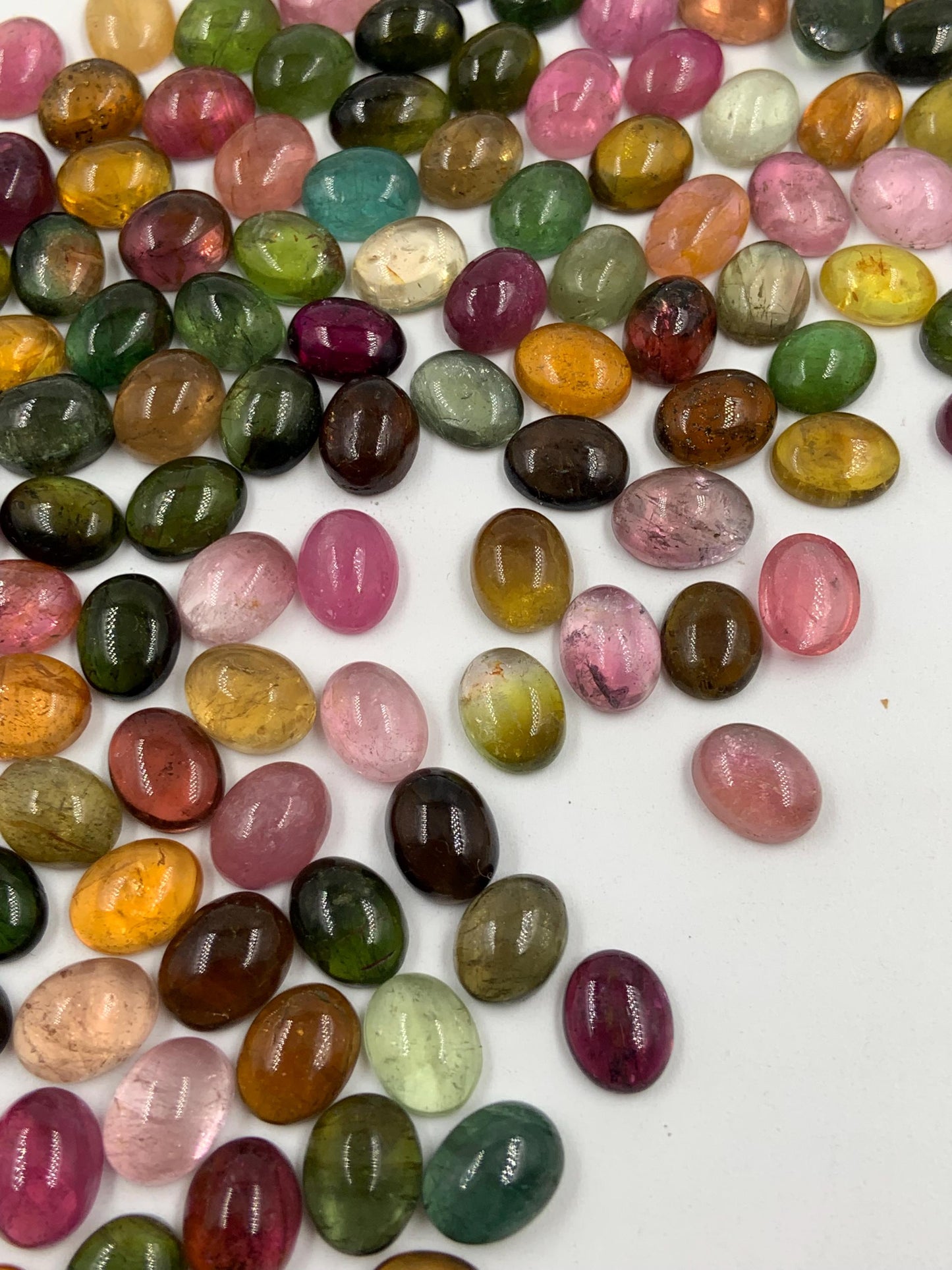 Natural Multi Tourmaline Smooth Oval Gemstone Cabochon, CALIBRATED Loose Stone Cab, Oval Jewelry Making Cabochons Semi Precious Cabochons