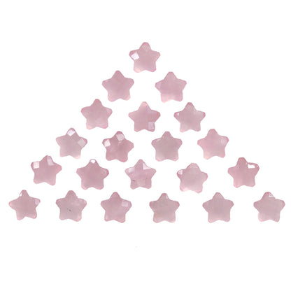 2 Pcs Natural Rose Quartz Hand Carved Star Shape Briolette, Star Shape Gemstone For Jewellery, Star Shape Briolette, 10 mm, SKU-BBI118