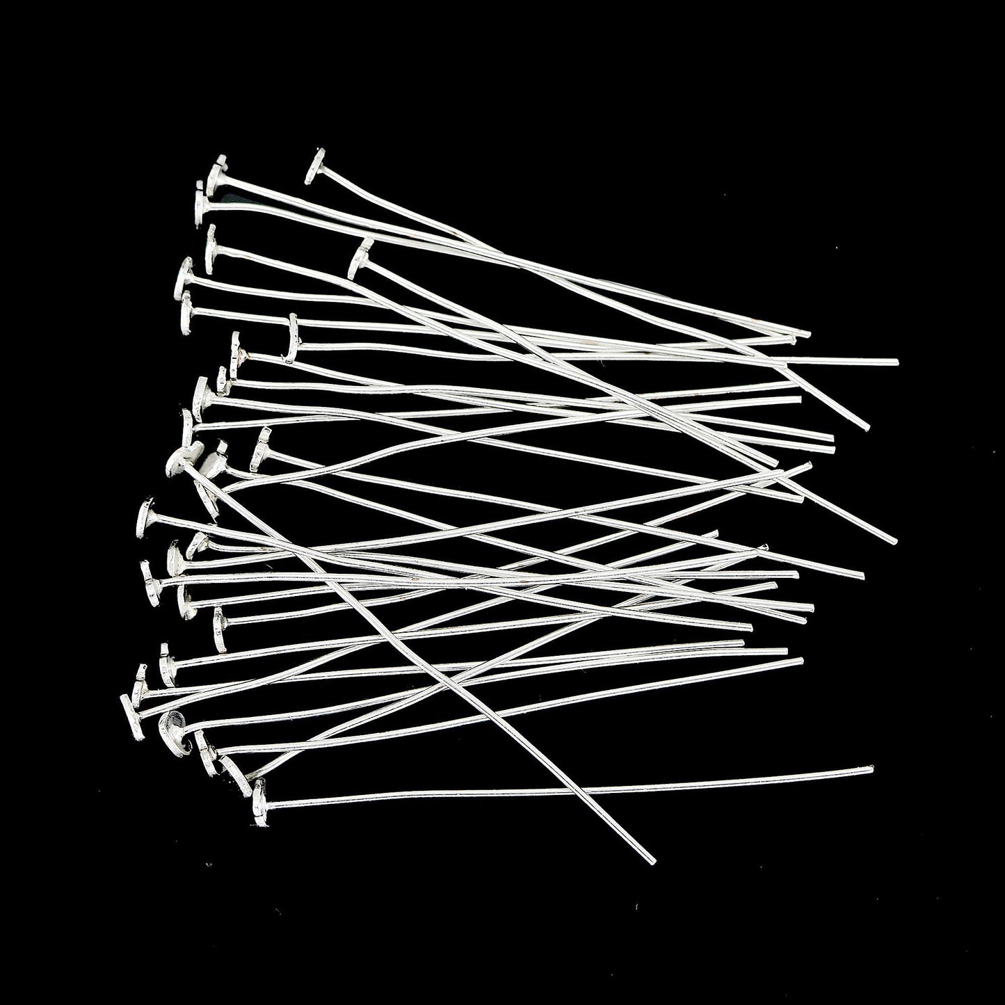 50 pcs Fancy Silver Heart Headpins – Jewelry Making & Beading Supplies