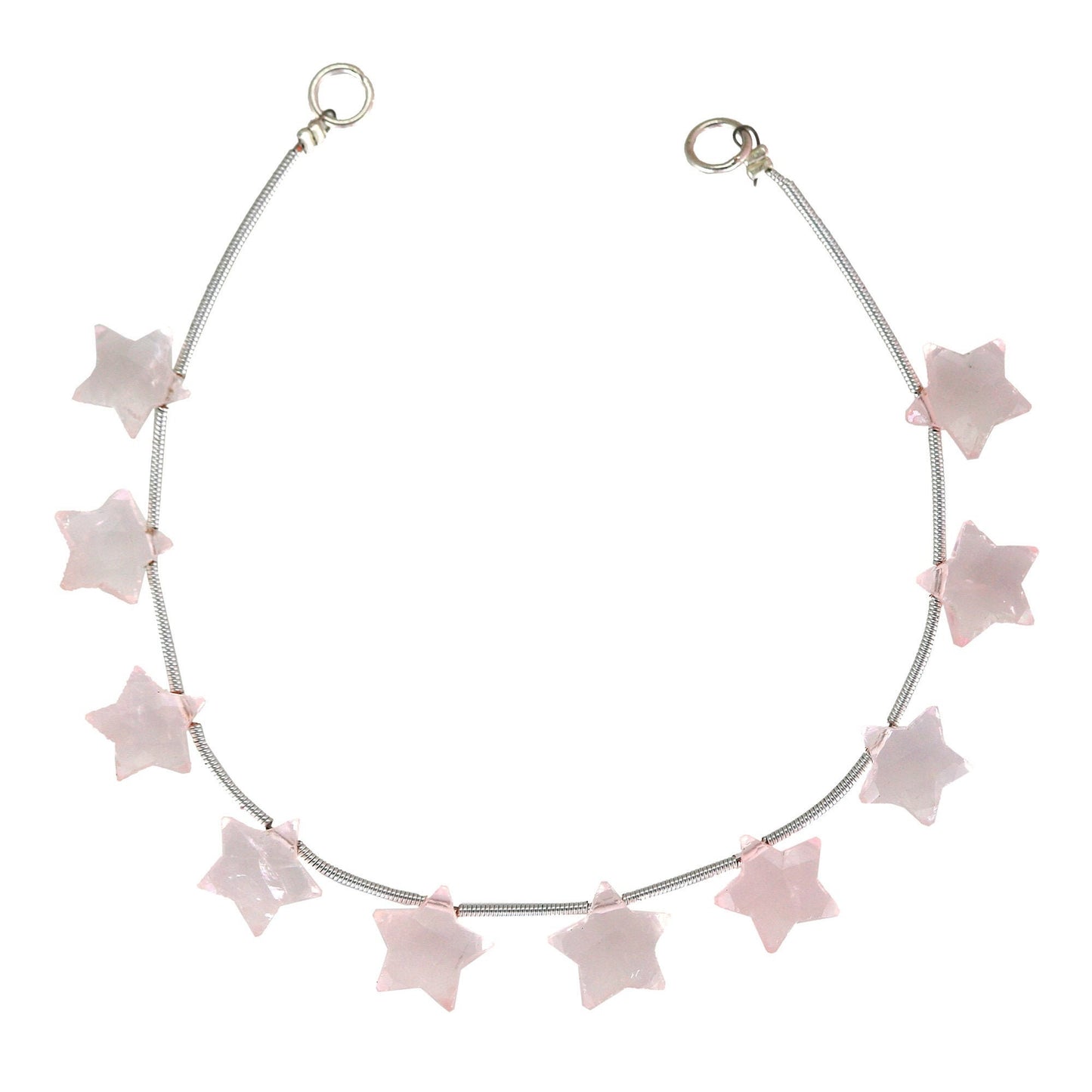 10 pcs Natural Rose Quartz Faceted Star Gemstone Beads, Rose quartz star shape briolette , Wholesale rose quartz star Gemstone SKU- BBI118
