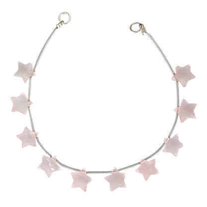 10 pcs Natural Rose Quartz Faceted Star Gemstone Beads, Rose quartz star shape briolette , Wholesale rose quartz star Gemstone SKU- BBI118