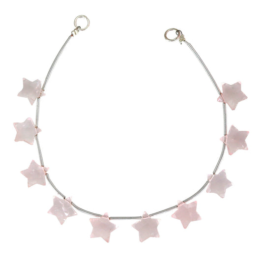 10 pcs Natural Rose Quartz Faceted Star Gemstone Beads, Rose quartz star shape briolette , Wholesale rose quartz star Gemstone SKU- BBI118