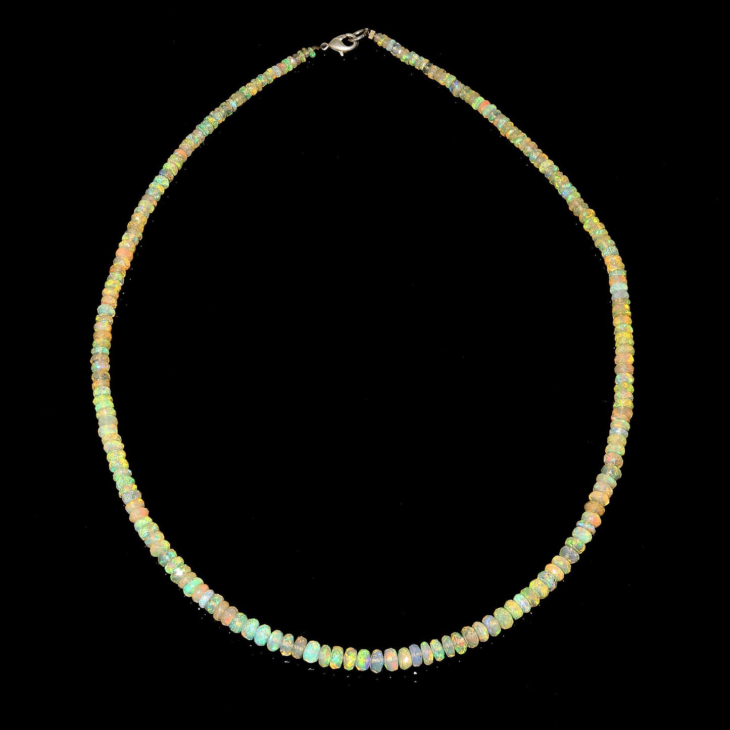 AAA+ Natural Ethiopian Multi Opal Faceted Rondelle Beads 3mm–5mm