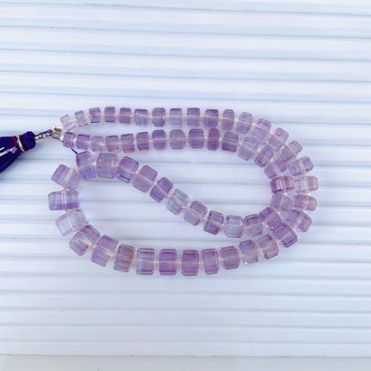 Natural Brazilian Amethyst Faceted Tyre Gemstone Beads 15" Strand