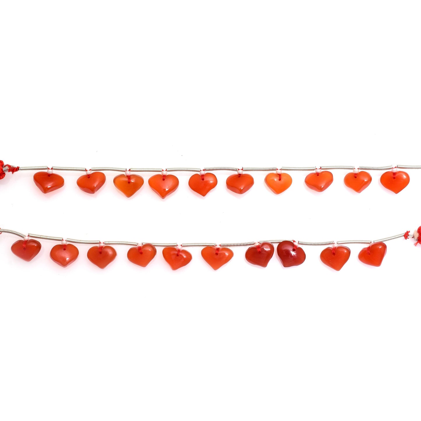 Faceted Carnelian Heart Shape Briolette Beads 10 Pieces 8x10x5mm Face Drill Gemstones