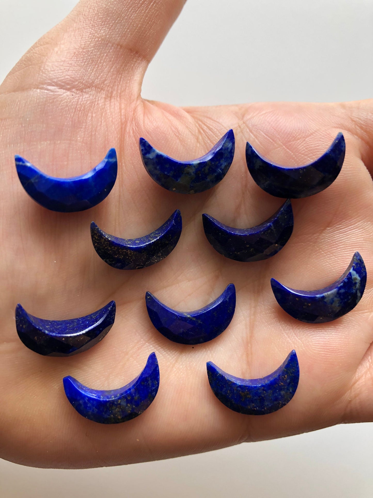 2 Pieces Natural Lapis gemstone, Crescent moon shape gemstone, carving gemstone, natural gemstone, moon shape gemstone, size 7x16 mm