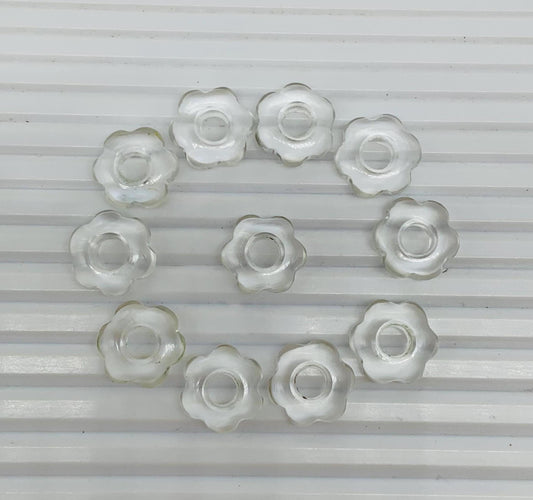 4 Pcs Natural Crystal White Smooth Flower Gemstone Beads 15mm Carved Flower Shape jewelry Crystal Gemstone Jewelry Handmade Bracelet Beads