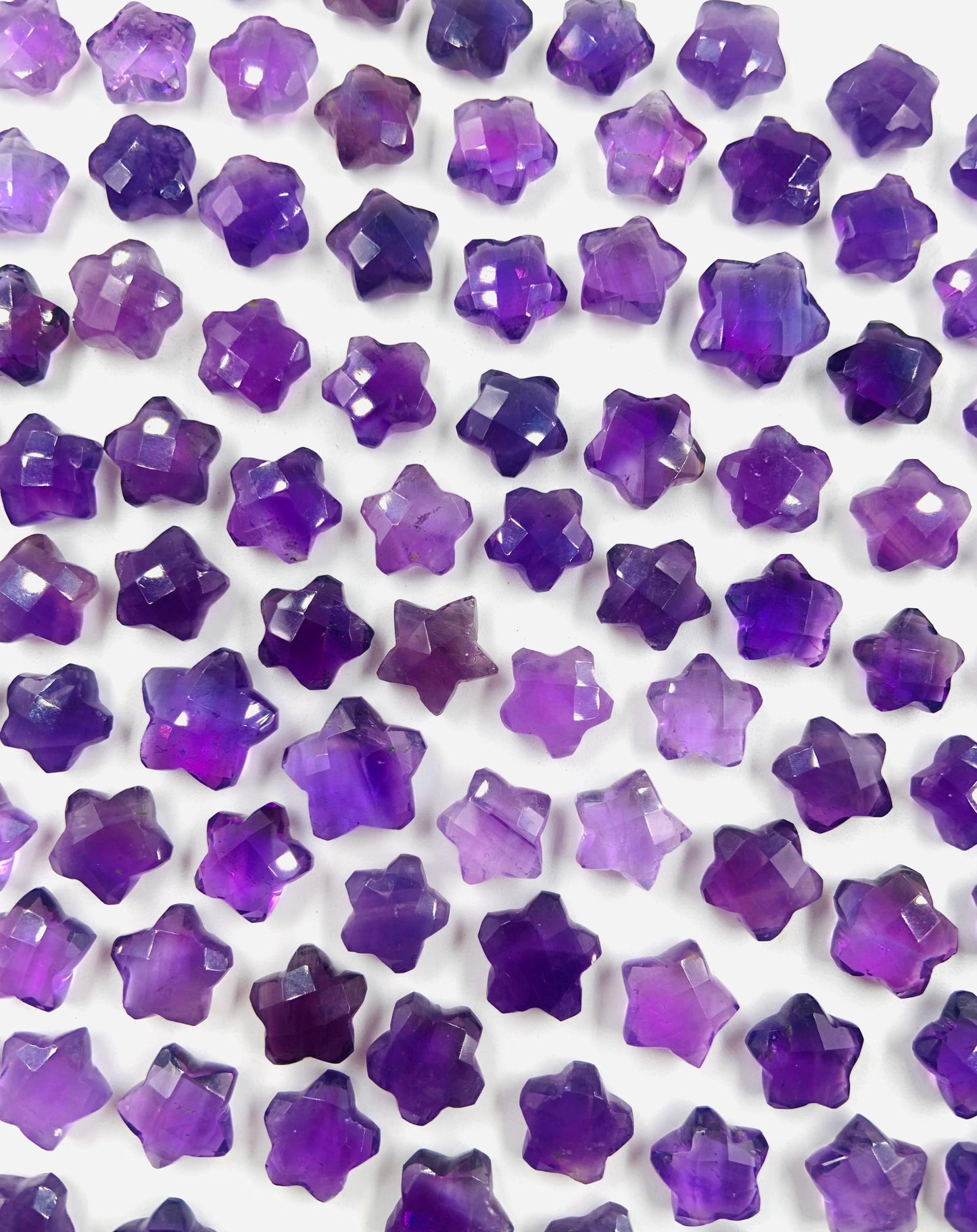 2 Pieces Natural Amethyst Hand Carved Star Shape Briolette's, Star Shape Gemstone For Jewelry,  Size 10mm , SKU - BBI111