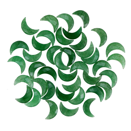 2 Pieces Natural Green strawberry quartz, Crescent moon shape gemstone, carving gemstone, natural gemstone, moon shape gemstone, size 7x16mm