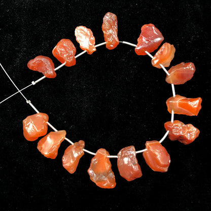 Natural Carnelian Raw Cluster Stones 15 Pieces Face Drill Gemstones for Jewelry Making