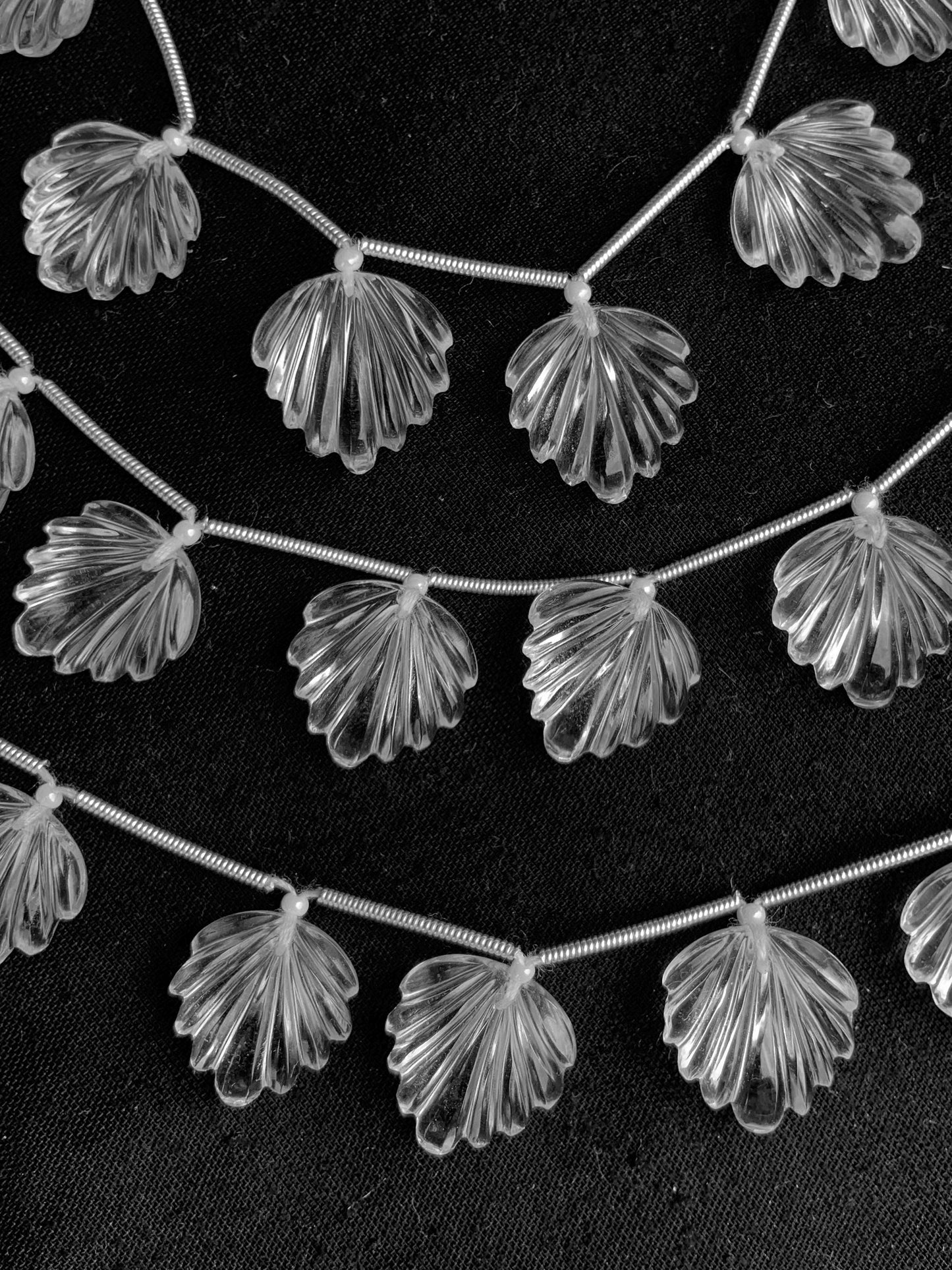 10 Pcs Natural Crystal Quartz Slot Carved fancy shape gemstone Briolette bead for jewelry making Size 15x15mm carving gemstone for pendent