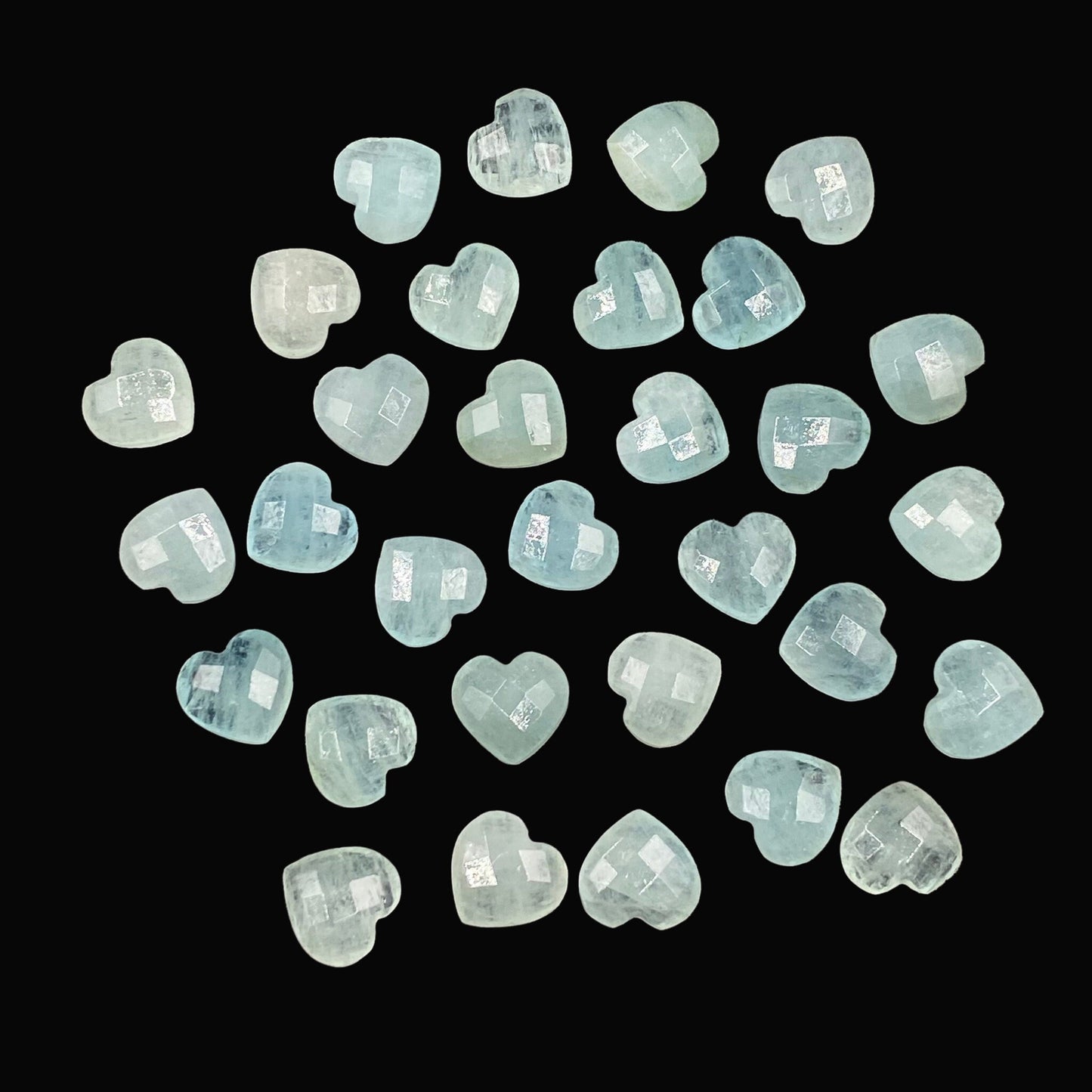 Natural Aquamarine Faceted Carved Heart Shape Loose Gemstone Beads , Carved Heart Shape Gemstone Briolette , Gemstone Heart Beads BBI322