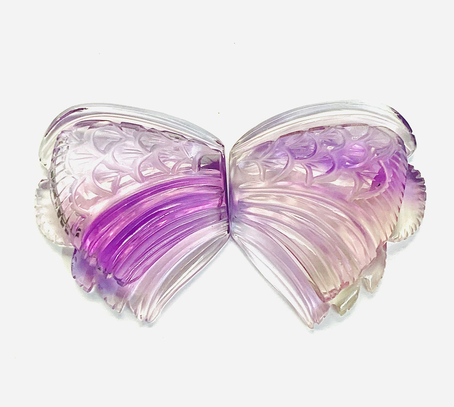1 Pair Natural Amethyst Hand Carved Flower Shape Briolette Beads, Handmade Carving Pair Gemstone Size - 31X26X8mm