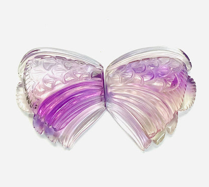 1 Pair Natural Amethyst Hand Carved Flower Shape Briolette Beads, Handmade Carving Pair Gemstone Size - 31X26X8mm