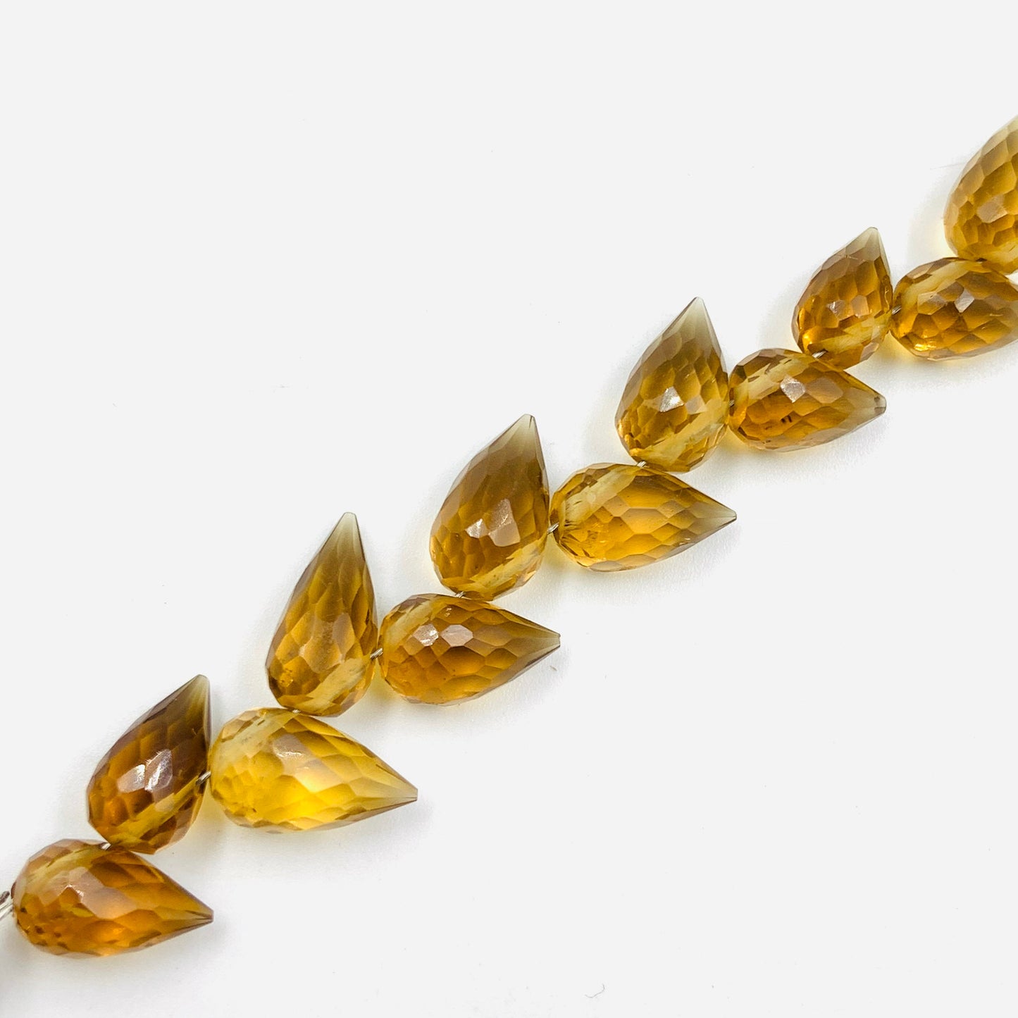 4 Inches Natural Beer Quartz Buds Briolette Beads Drop Shape Faceted Flower Buds Size 5X9mmTo 6X10mm Beer Quartz Drops jewelry Making