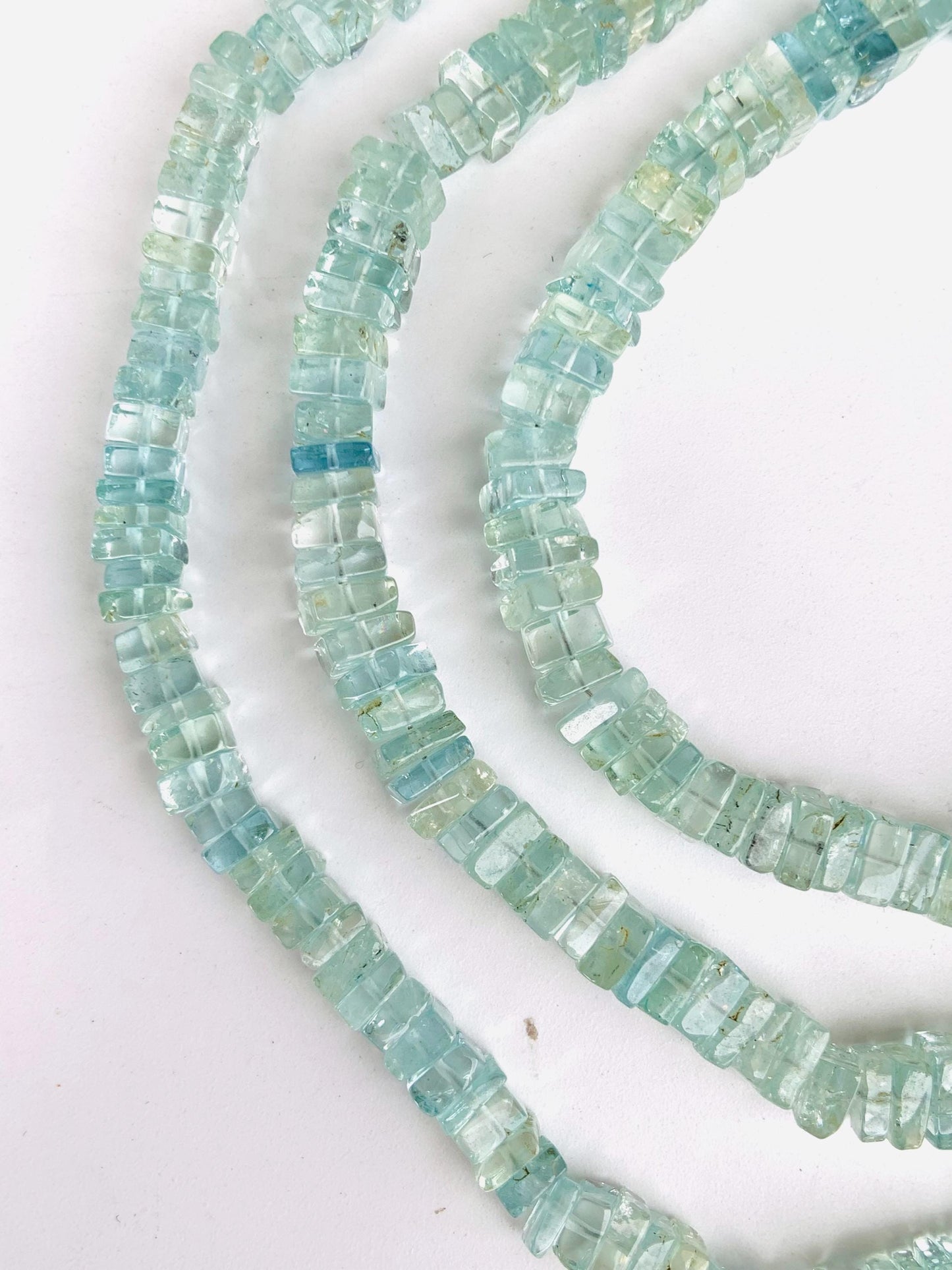 Natural Aquamarine 6mm Faceted Square Briolette Chicklet Beads for Jewelry Making Gift for Her