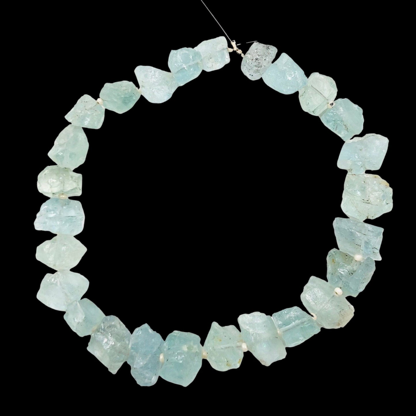 25 pcs Natural Aquamarine ,Center Drill Natural Rough Aquamarine Specimen Gemstone,  Aquamarine Crystal Rough Gemstone, SKU - BBI924