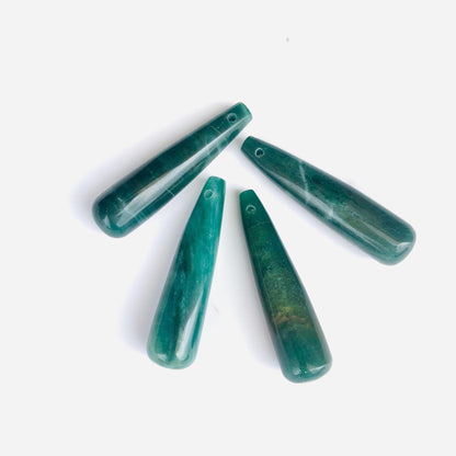 Natural Green jasper Smooth Long teardrop Gemstone Size 15x60mm Side drill teardrop for wedding jewelry Earring Making gemstone gift for her