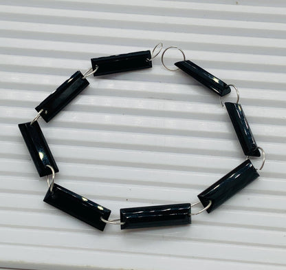 Black Onyx 10 Pieces Baguette Step-Cut Faceted Beads 20x6x4mm | Both Side Drill