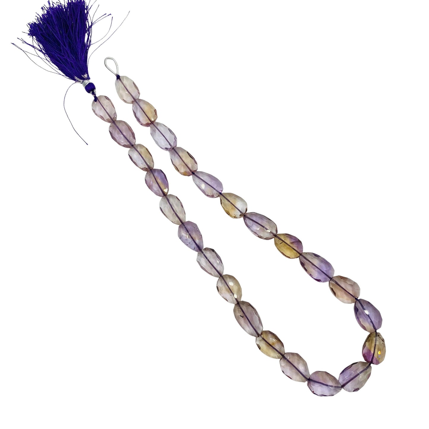 Natural Ametrine Faceted Tumble Oval Shape Gemstone Nacklace Beads , Center Drill Ametrine Faceted Oval Briolette , Nacklace Beads , BBI1087