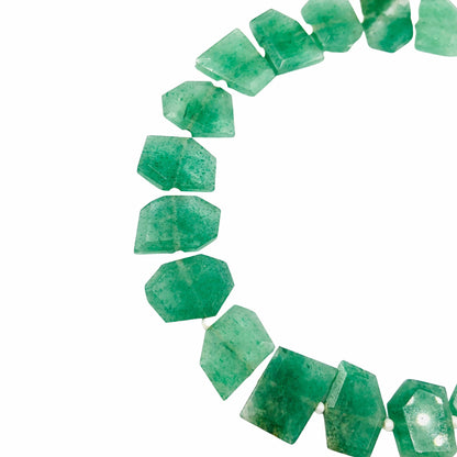Natural Green Strawberry Fancy Shape Slice Gemstone Beads, Faceted Gemstone Briolette, Flat Chip beads, Size -9X11mm to 10X13mm