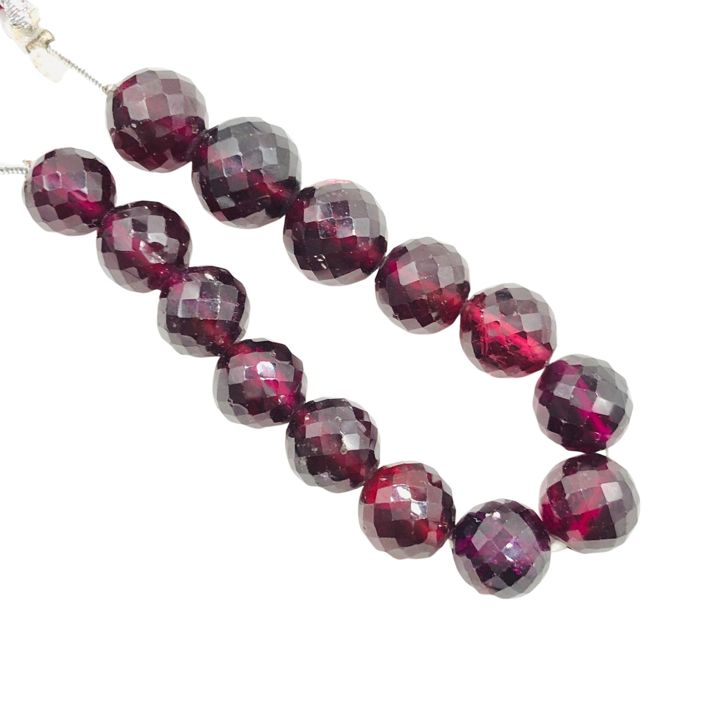 AAA Quality Natural Red Garnet Round Shape Gemstone Beads , Faceted Round Balls Beads, 4 Inches Strand, Size 7mm To 9mm , SKU - BBI606