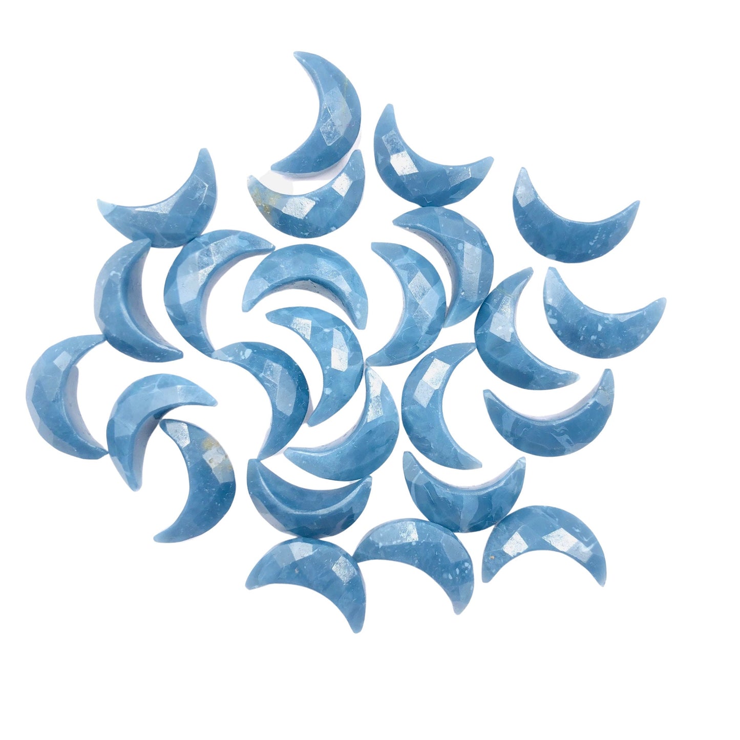 2 Pieces Natural Blue opal gemstone, Crescent moon shape gemstone, carving gemstone, natural gemstone, moon shape gemstone, size 7x16 mm