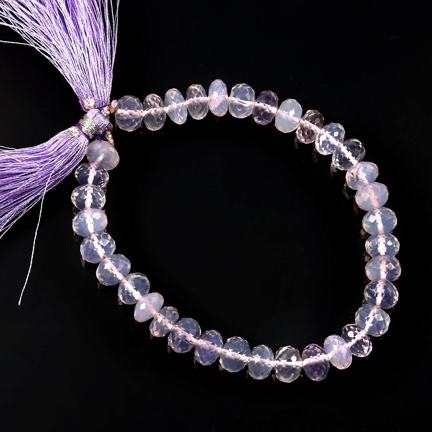 AAA+ Natural 8.5mm-9mm Purple Quartz Necklace, Rondelle Beaded Faceted Lavendra Quartz Gemstone Energy Necklace For Healing BBI662