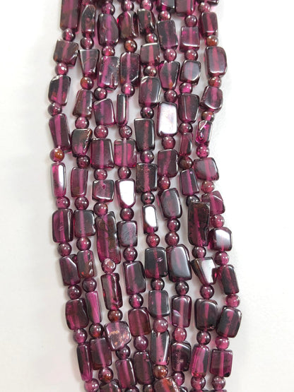 Natural 4x6mm-5x8mm pink Garnet Gemstone Chip Beads Necklace, Smooth Garnet Gemstone Necklace Birthday Gift