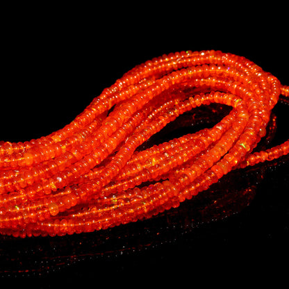 Natural Orange Ethiopian Opal Smooth Rondelle Beads
