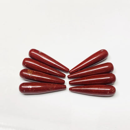 1 Pair Natural Red Jasper Smooth Drop Shape Gemstone, Handmade Matching Pair beads, Matched Drops Pairs for Jewelry Making Size - 7x30mm
