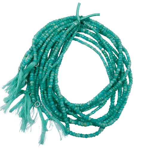 Natural Amazonite Faceted Rondelle Shape Gemstone Beads, Size 3mm To 4.5mm , AAA Quality Gemstone, Beads For Jewelry Making, SKU- BBI537