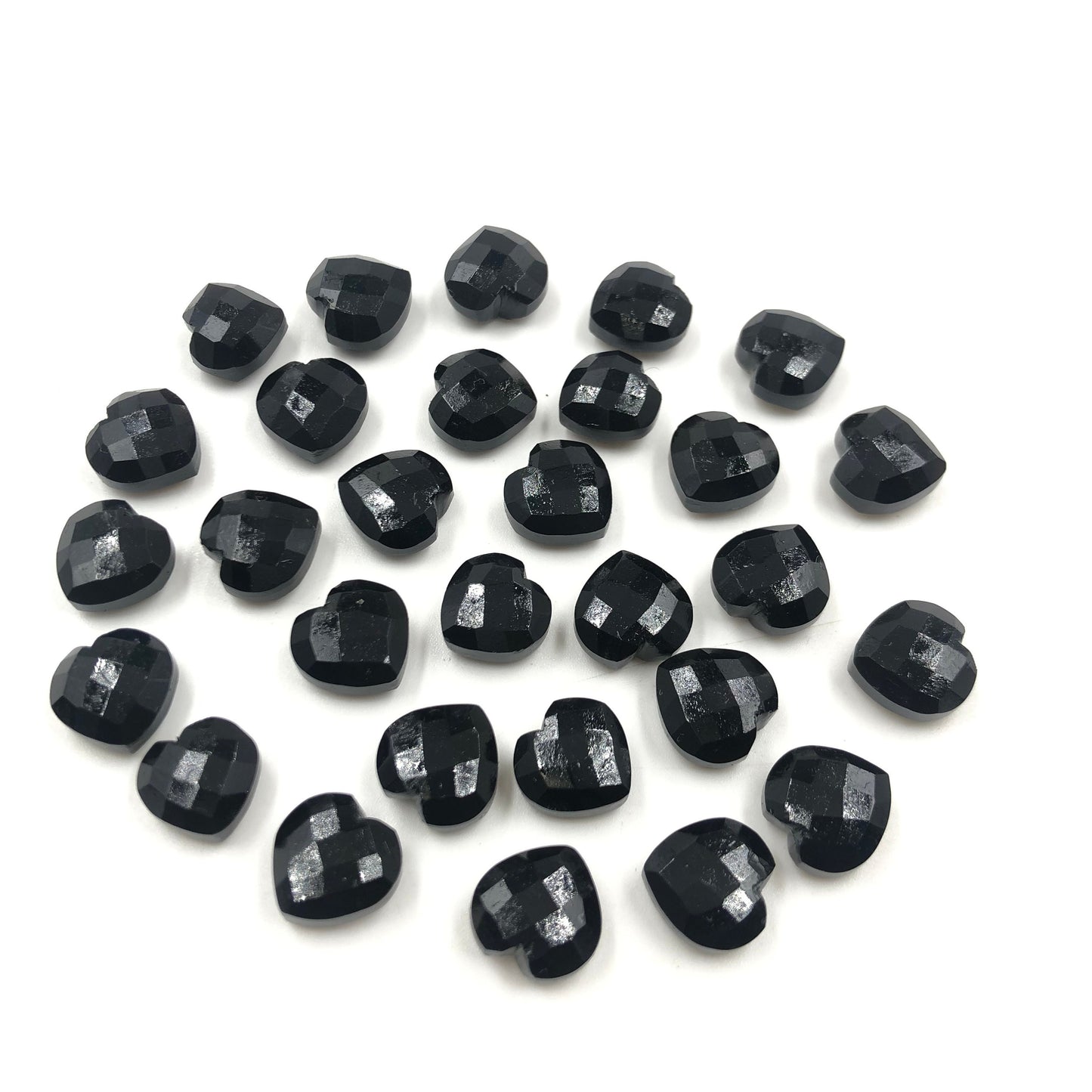 Natural Black Onyx Hand Carved Heart Shape Loose Gemstone Beads, Carved Heart Shape Gemstone Briolettes ,Loose Beads , 10mm BBI332
