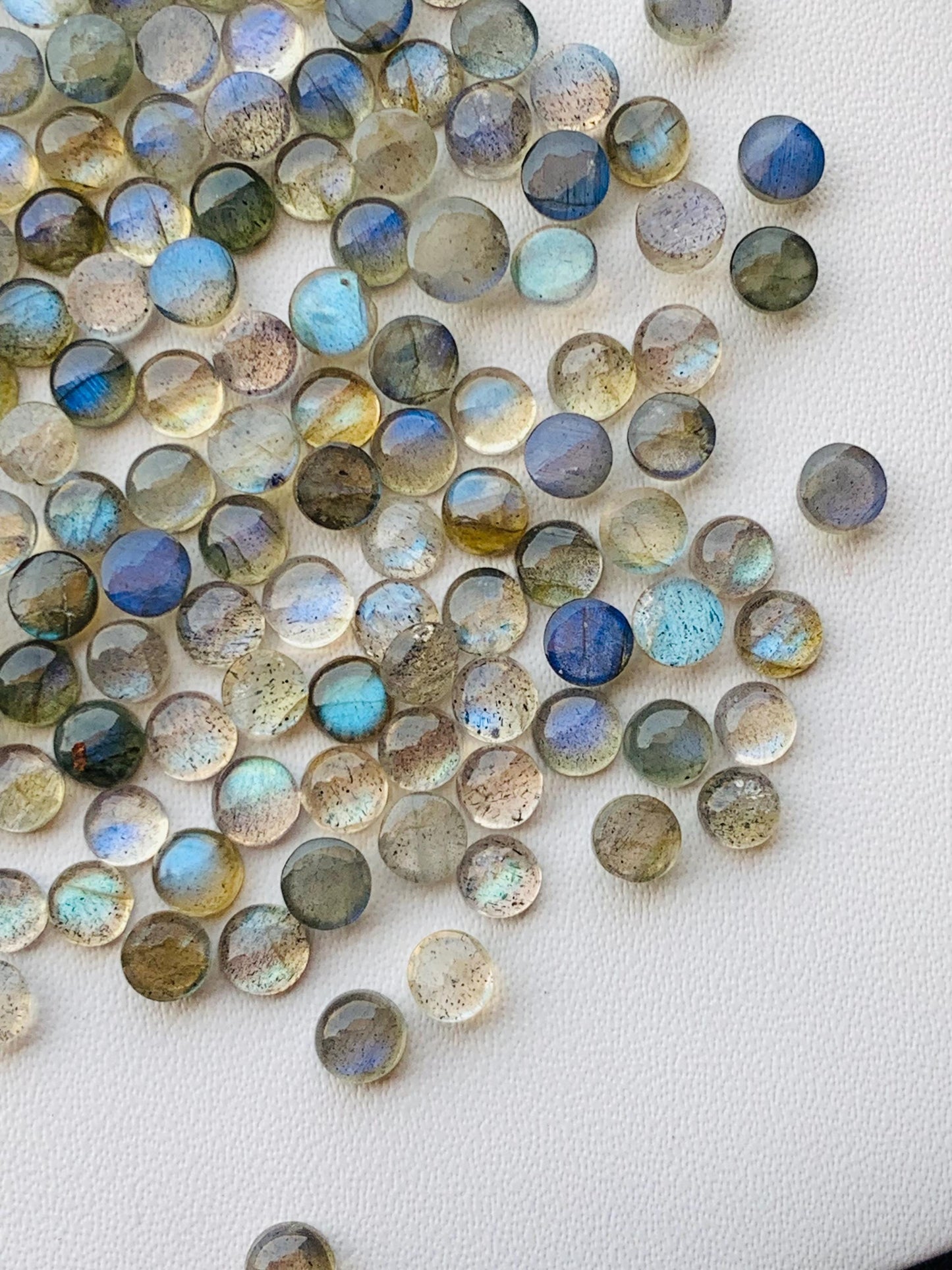 Natural Labradorite Smooth Round Gemstone Cabochon, CALIBRATED Loose Stone Cab, Round Jewelry Making Cabochons Semi Precious Cabs for ring