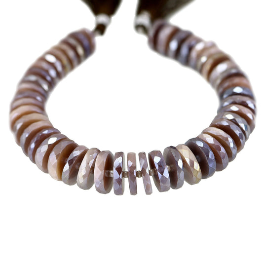 Chocolate Moon Stone Faceted Tire Shape beads, Moon Stone Coating tire , moonstone jewelry, faceted gemstone , 13mm Wheel shape Beads