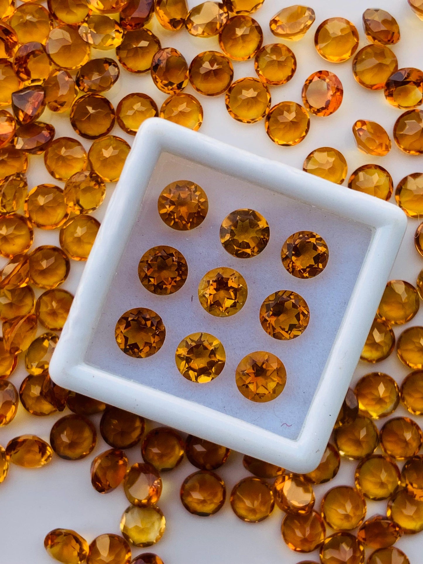 Natural Citrine Faceted Round Shape Cut Stone CALIBRATED Loose Stone Cut Round Jewelry Making Semi Precious Cut stone for ring gift for her