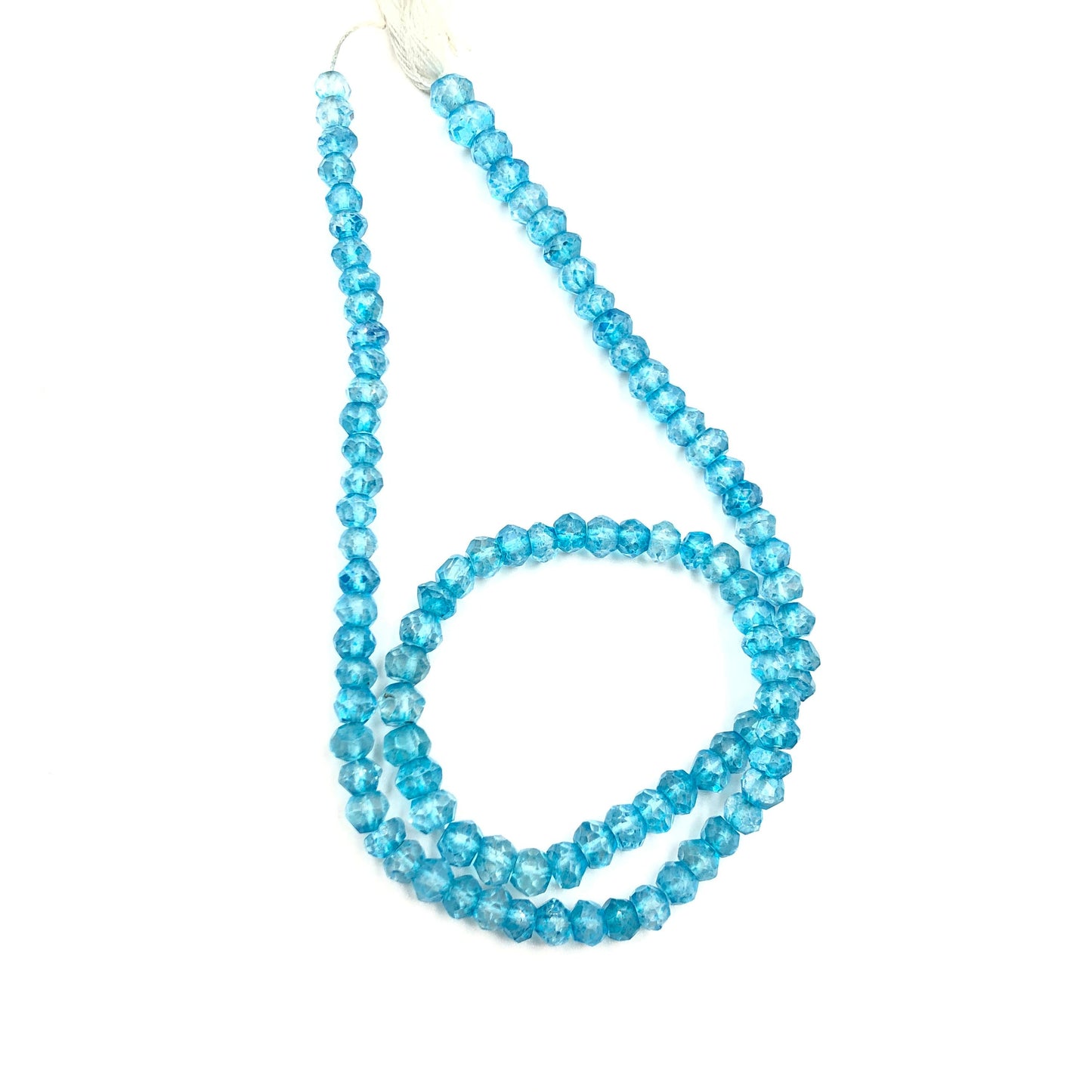 Natural Neon Apatite Faceted Rondelle Beads , Neon Blue Apatite Beaded , Size 4mm To 5mm, 13"Inches Strand, Beads For Jewelry, SKU-BBI542