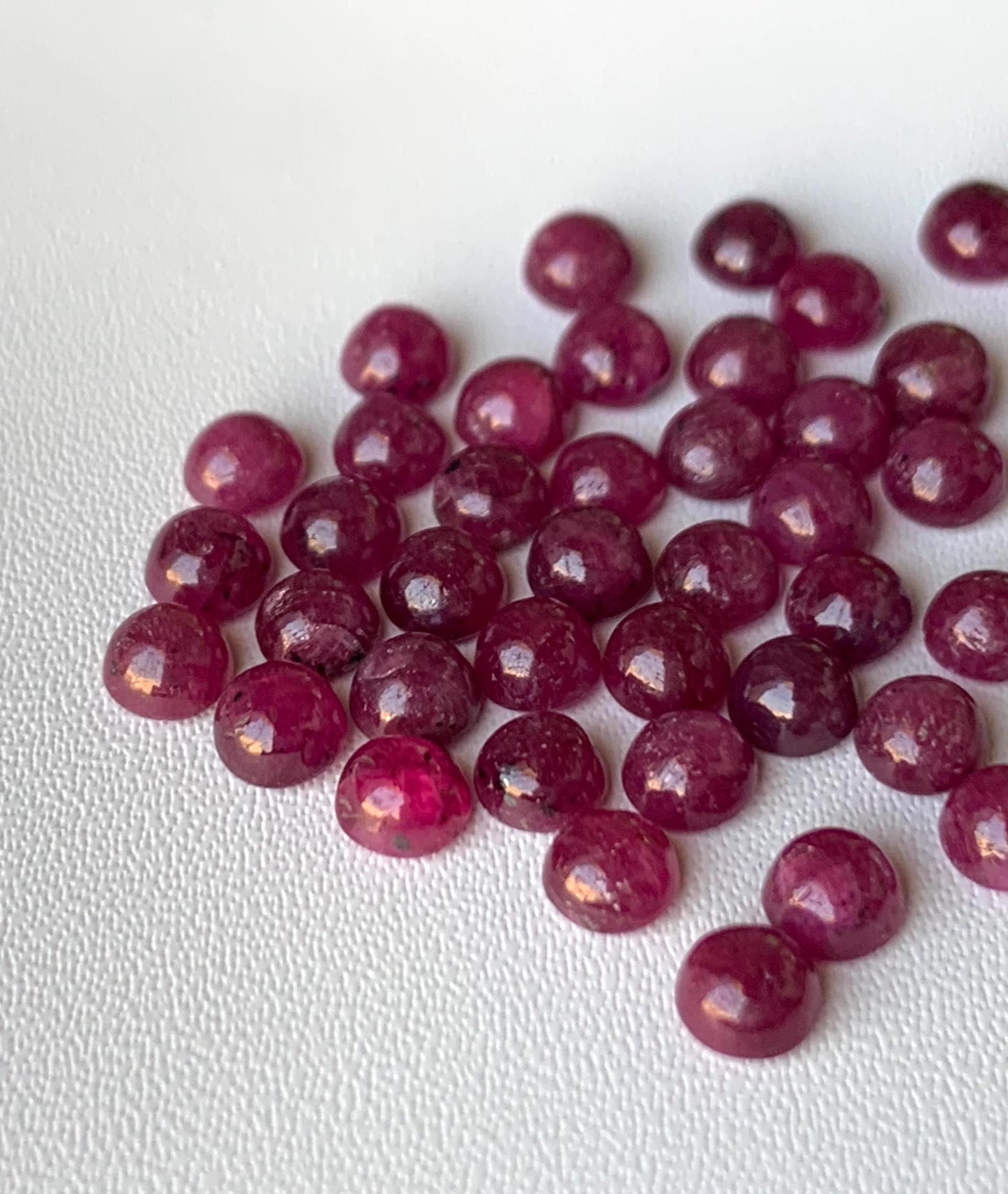 Natural Red Ruby Smooth Round Gemstone Cabochon, CALIBRATED Loose Stone Cab, Round Jewelry Making Cabochons Semi Precious Cabochon