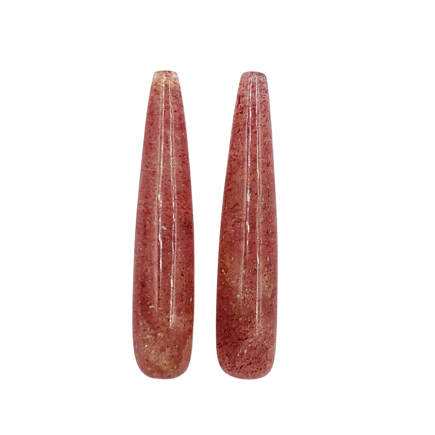 2 Pcs Natural Red Strawberry Drop Smooth Loose Gemstone Briolette , Red Strawberry Gemstone Beads ,Earring jewelry Making, SKU- BBI1029