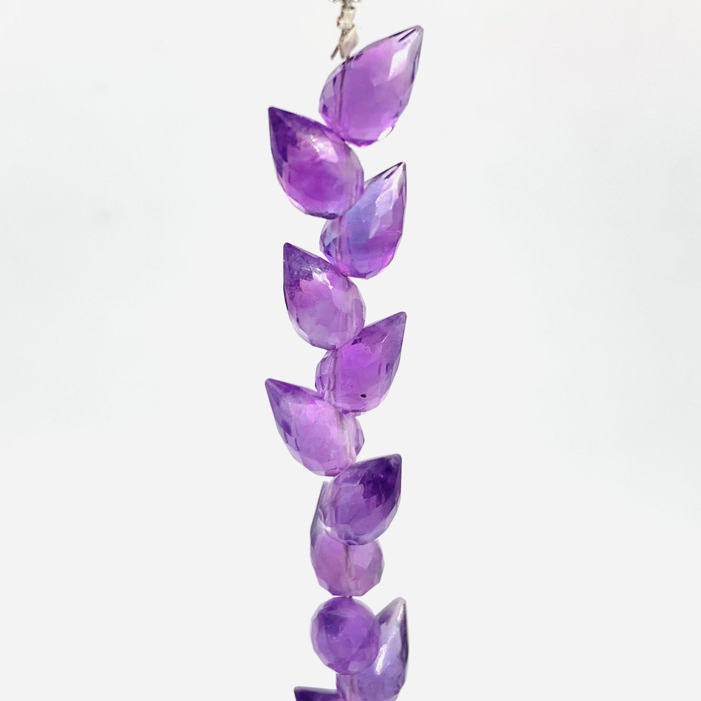 Natural Amethyst Faceted Buds Shape Beads 4" Strand