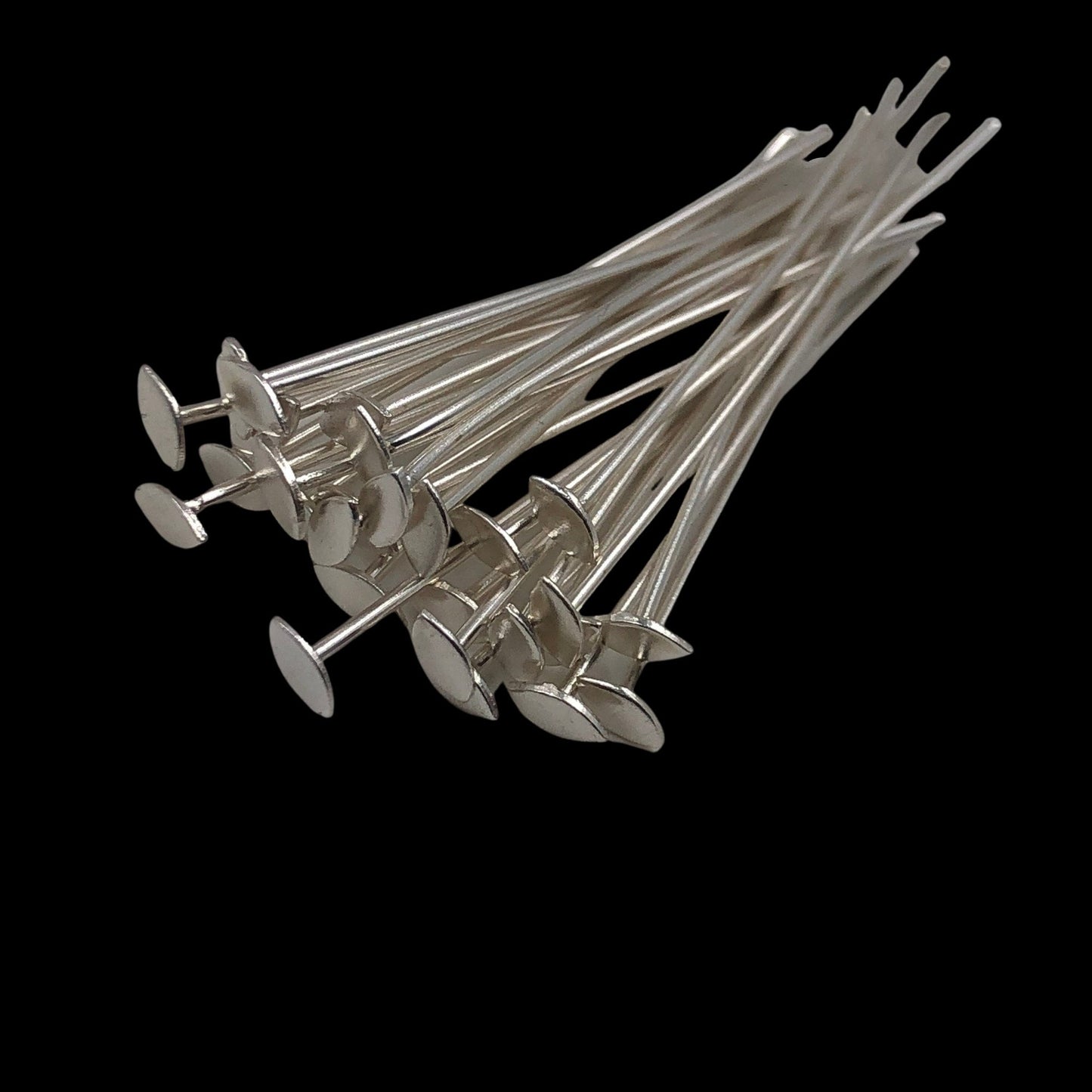 Silver-Plated Marquise Headpins – 50 PCS 52mm Jewelry Making Findings